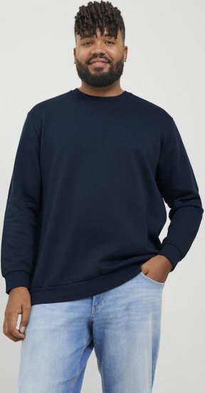 Jack & Jones BRADLEY Sweatshirt Navy Blazer - Mikiny & mikiny bez kapucne - Mikiny & Mikiny s Kapucňou 2XL-12XL