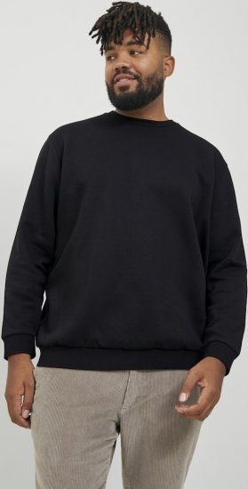 Jack & Jones BRADLEY Sweatshirt Black - Mikiny & mikiny bez kapucne - Mikiny & Mikiny s Kapucňou 2XL-12XL