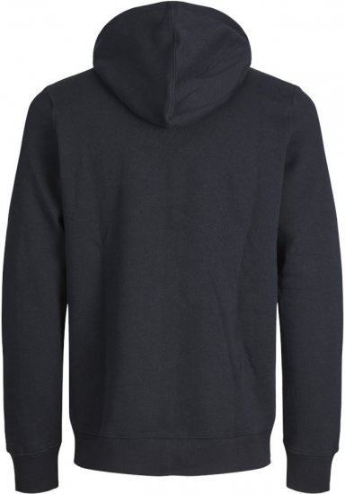 Jack & Jones BRADLEY Zip Hoodi Black - Mikiny & mikiny bez kapucne - Mikiny & Mikiny s Kapucňou 2XL-12XL