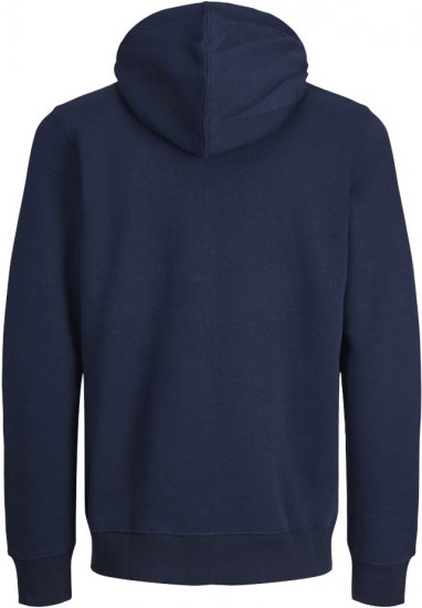Jack & Jones BRADLEY Zip Hoodie Navy Blazer - Mikiny & mikiny bez kapucne - Mikiny & Mikiny s Kapucňou 2XL-12XL