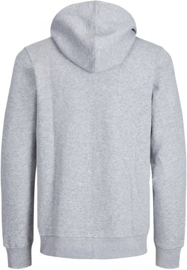 Jack & Jones BRADLEY Zip Hoodie Light Grey Melange - Mikiny & mikiny bez kapucne - Mikiny & Mikiny s Kapucňou 2XL-12XL