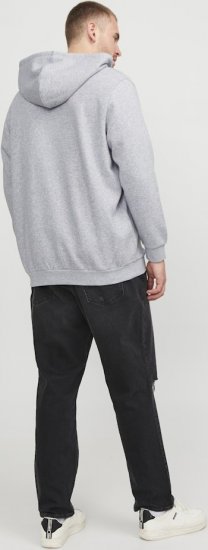 Jack & Jones BRADLEY Zip Hoodie Light Grey Melange - Mikiny & mikiny bez kapucne - Mikiny & Mikiny s Kapucňou 2XL-12XL
