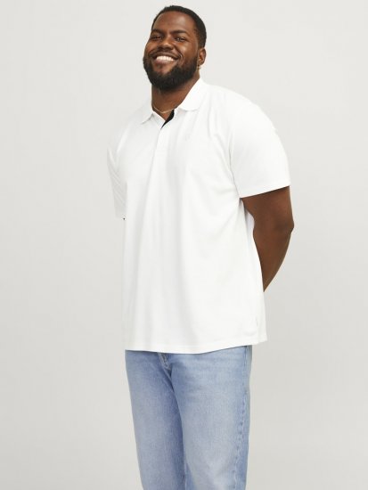 Jack & Jones Rodney Short Sleeve Polo White - Polokošele - Polokošele 2XL-8XL