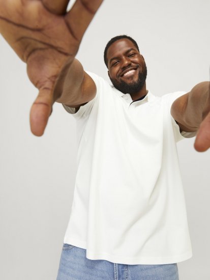 Jack & Jones Rodney Short Sleeve Polo White - Polokošele - Polokošele 2XL-8XL