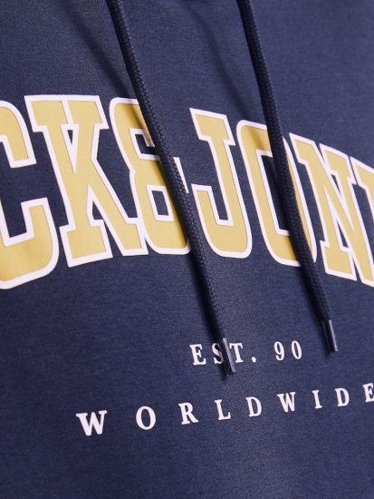 Jack & Jones CALEB Hoodie Navy Blazer - Mikiny & mikiny bez kapucne - Mikiny & Mikiny s Kapucňou 2XL-12XL