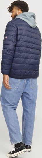 Jack & Jones SPRINT True Red Stitches Quilted Collar Jacket Navy Blazer - Bundy - Bundy Nadmerné Veľkosti 2XL-8XL