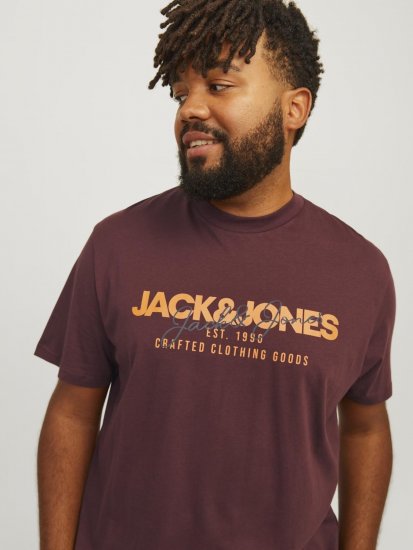 Jack & Jones JJALVIS Vineyard Wine - Tričká - Nadrozmerné tričká - 2XL-14XL