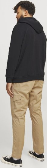 Jack & Jones CALEB Hoodie Black - Mikiny & mikiny bez kapucne - Mikiny & Mikiny s Kapucňou 2XL-12XL