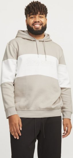 Jack & Jones LEGACY 2 Color Hoodie Beige - Mikiny & mikiny bez kapucne - Mikiny & Mikiny s Kapucňou 2XL-12XL