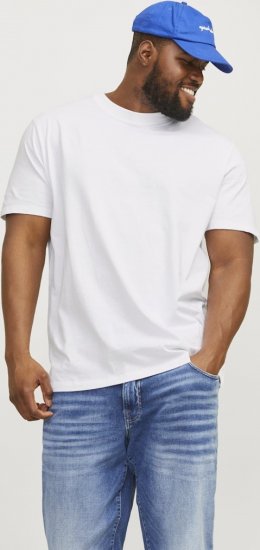 Jack & Jones BRADLEY T-Shirt White - Tričká - Nadrozmerné tričká - 2XL-14XL