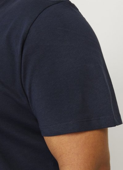 Jack & Jones CALEB VARSITY O-Neck T-Shirt Navy Blazer - Tričká - Nadrozmerné tričká - 2XL-14XL