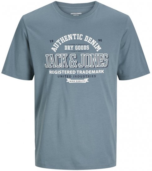 Jack & Jones JJELOGO O-Neck T-Shirt Goblin Blue - Tričká - Nadrozmerné tričká - 2XL-14XL