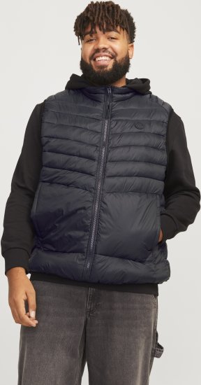 Jack & Jones SPRINT BODYWARMER With Collar Black - Bundy - Bundy Nadmerné Veľkosti 2XL-8XL