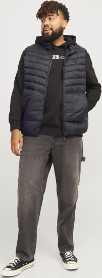 Jack & Jones SPRINT BODYWARMER With Collar Black - Bundy - Bundy Nadmerné Veľkosti 2XL-8XL