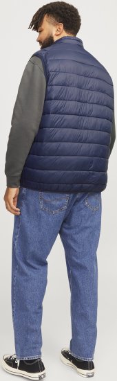 Jack & Jones SPRINT True Red Stitches BODYWARMER Navy Blazer - Bundy - Bundy Nadmerné Veľkosti 2XL-8XL