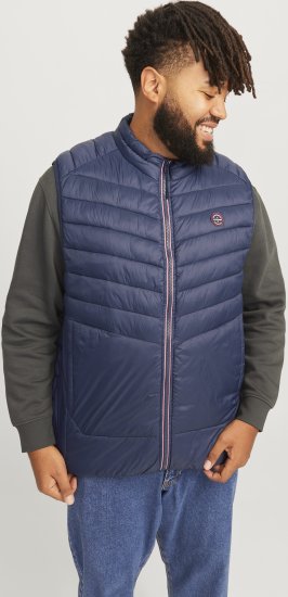 Jack & Jones SPRINT True Red Stitches BODYWARMER Navy Blazer - Bundy - Bundy Nadmerné Veľkosti 2XL-8XL