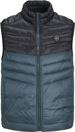 Jack & Jones SPRINT Black Blocking BODYWARMER With Collar Dark Turquoise - Bundy - Bundy Nadmerné Veľkosti 2XL-8XL