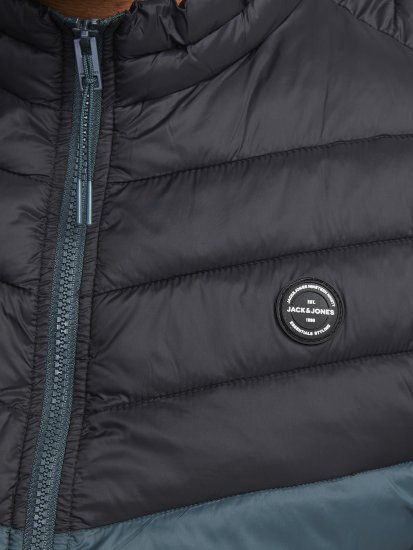 Jack & Jones SPRINT Black Blocking BODYWARMER With Collar Dark Turquoise - Bundy - Bundy Nadmerné Veľkosti 2XL-8XL