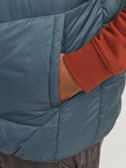 Jack & Jones SPRINT Black Blocking BODYWARMER With Collar Dark Turquoise - Bundy - Bundy Nadmerné Veľkosti 2XL-8XL