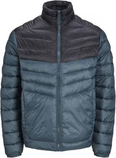 Jack & Jones SPRINT Black Blocking Quilted Collar Jacket Teal - Bundy - Bundy Nadmerné Veľkosti 2XL-8XL