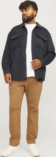 Jack & Jones BRADLEY OLLIE Overshirt LS Black - Košele - Košele 2XL-10XL