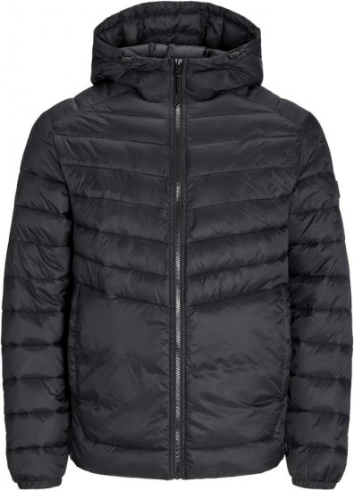 Jack & Jones SPRINT Quilted Hooded Jacket Black - Bundy - Bundy Nadmerné Veľkosti 2XL-8XL