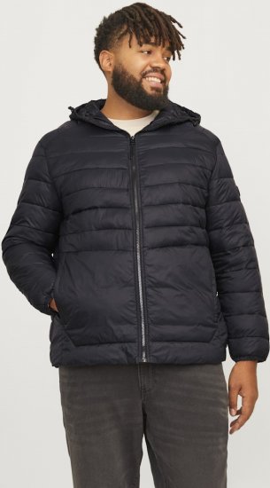 Jack & Jones SPRINT Quilted Hooded Jacket Black - Bundy - Bundy Nadmerné Veľkosti 2XL-8XL