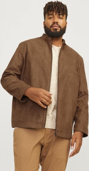 Jack & Jones DYLAN Clean Jacket Brown - Bundy - Bundy Nadmerné Veľkosti 2XL-8XL