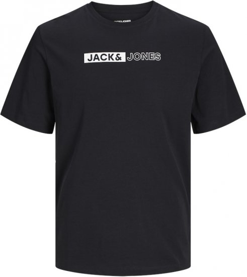Jack & Jones CORP Logo Play 5 T-Shirt Black - Tričká - Nadrozmerné tričká - 2XL-14XL