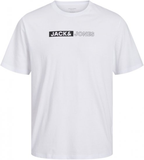 Jack & Jones CORP Logo Play 5 T-Shirt White - Tričká - Nadrozmerné tričká - 2XL-14XL