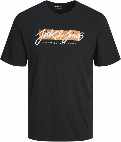 Jack & Jones TILEY T-Shirt Black - Tričká - Nadrozmerné tričká - 2XL-14XL
