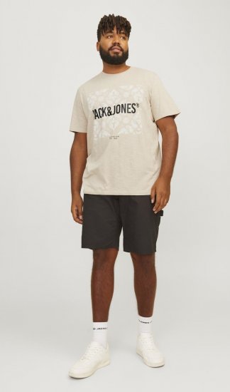 Jack & Jones JJPAISLEY T-Shirt Moonbeam - Tričká - Nadrozmerné tričká - 2XL-14XL