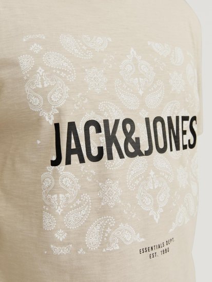 Jack & Jones JJPAISLEY T-Shirt Moonbeam - Tričká - Nadrozmerné tričká - 2XL-14XL