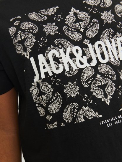 Jack & Jones JJPAISLEY T-Shirt Black - Tričká - Nadrozmerné tričká - 2XL-14XL