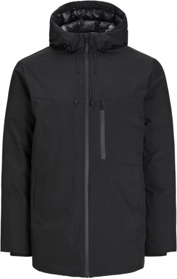 Jack & Jones PAYNE Windproof Parka Black - Bundy - Bundy Nadmerné Veľkosti 2XL-8XL