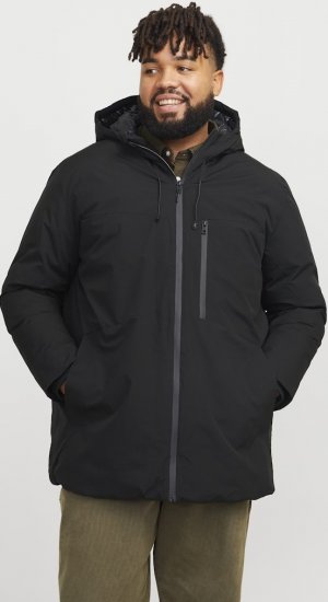 Jack & Jones PAYNE Windproof Parka Black - Bundy - Bundy Nadmerné Veľkosti 2XL-8XL