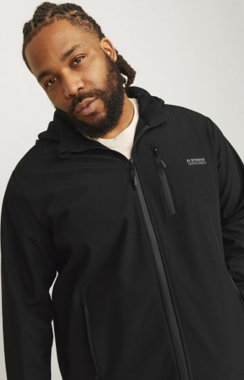 Jack & Jones JJTAYLOR Softshell Jacket Black - Bundy - Bundy Nadmerné Veľkosti 2XL-8XL