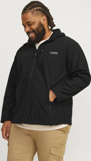 Jack & Jones JJTAYLOR Softshell Jacket Black - Bundy - Bundy Nadmerné Veľkosti 2XL-8XL