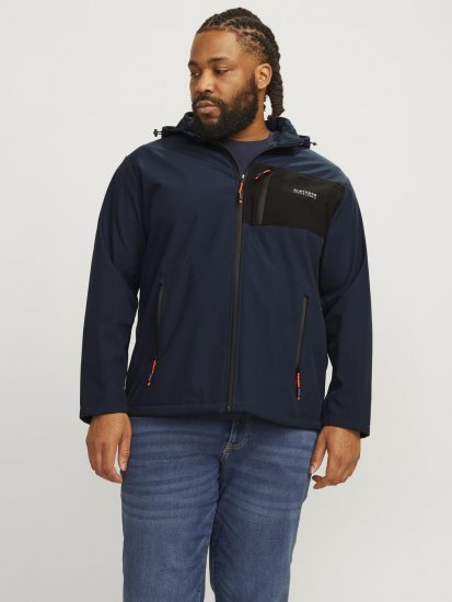Jack & Jones JJTAYLOR Softshell Jacket Navy Blazer - Bundy - Bundy Nadmerné Veľkosti 2XL-8XL