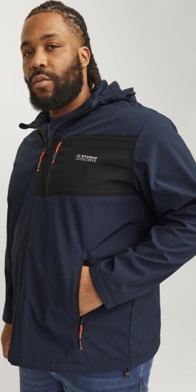 Jack & Jones JJTAYLOR Softshell Jacket Navy Blazer - Bundy - Bundy Nadmerné Veľkosti 2XL-8XL