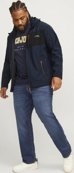Jack & Jones JJTAYLOR Softshell Jacket Navy Blazer - Bundy - Bundy Nadmerné Veľkosti 2XL-8XL