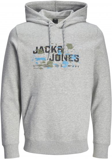 Jack & Jones JCOOUTDOOR Hoodie Light Grey - Mikiny & mikiny bez kapucne - Mikiny & Mikiny s Kapucňou 2XL-12XL