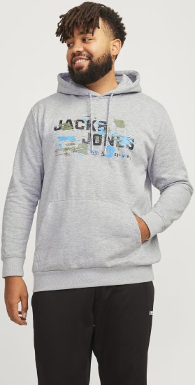 Jack & Jones JCOOUTDOOR Hoodie Light Grey - Mikiny & mikiny bez kapucne - Mikiny & Mikiny s Kapucňou 2XL-12XL