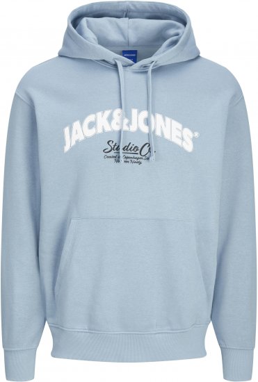 Jack & Jones JORBRONX Hoodie Light Blue - Mikiny & Mikiny bez kapucne - Mikiny & Mikiny s Kapucňou 2XL-12XL