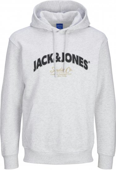 Jack & Jones JORBRONX Hoodie White - Mikiny & Mikiny bez kapucne - Mikiny & Mikiny s Kapucňou 2XL-12XL