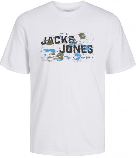 Jack & Jones JCOOUTDOOR LOGO T-Shirt White - Tričká - Nadrozmerné tričká - 2XL-14XL