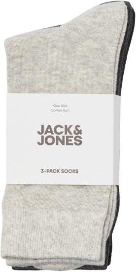 Jack & Jones RAFAEL Socks 3-Pack Grey - Spodná bielizeň - Spodné Prádlo 2XL-8XL
