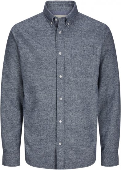 Jack & Jones NORRIS Flannel Long Sleeve Shirt Navy Blazer - Košele - Košele 2XL-10XL