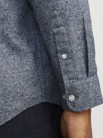 Jack & Jones NORRIS Flannel Long Sleeve Shirt Navy Blazer - Košele - Košele 2XL-10XL