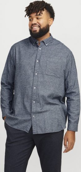 Jack & Jones NORRIS Flannel Long Sleeve Shirt Navy Blazer - Košele - Košele 2XL-10XL